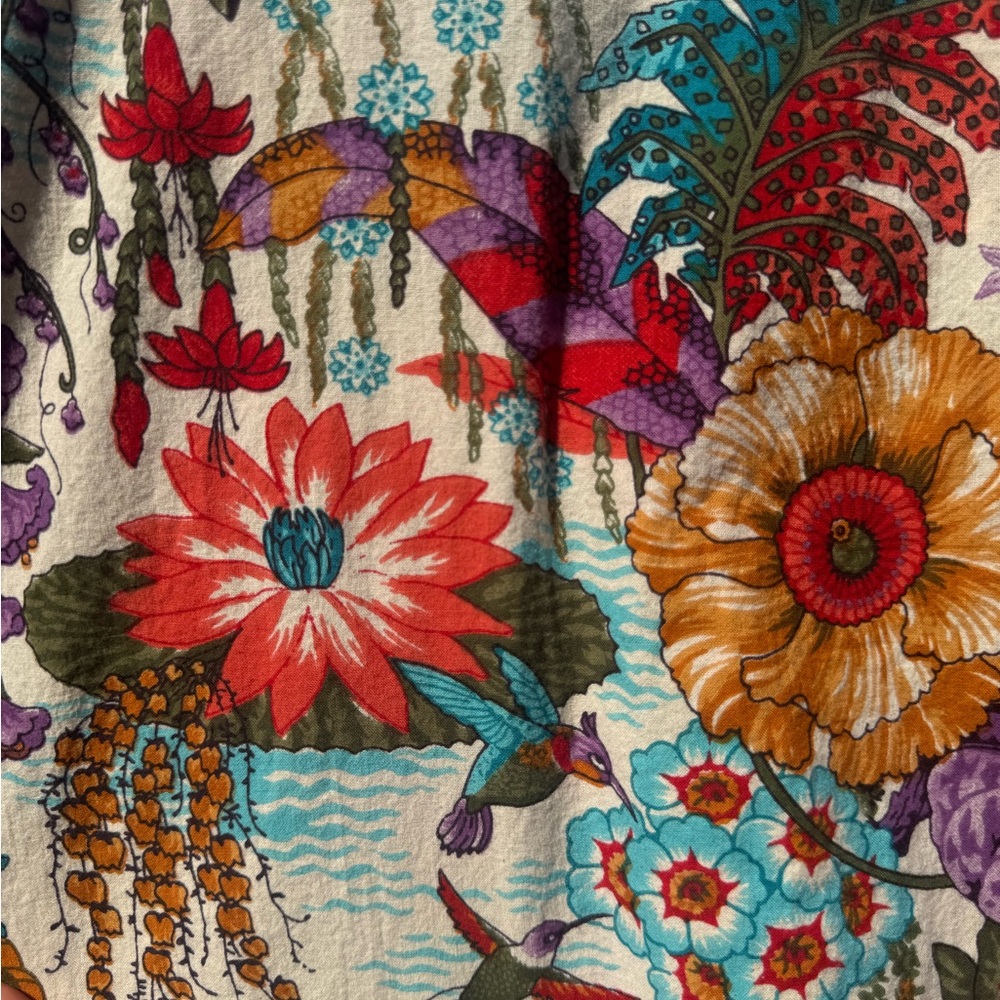 Raga Man Men’s Floral Batik Tropical Short Sleeve Button Up Size SM - Picture 7 of 9